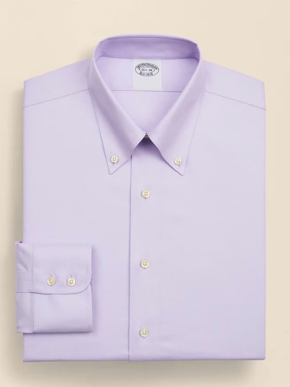 Brooks Brothers Light Lavender Cotton Non-Iron Button-Down Collar Dress Shirt